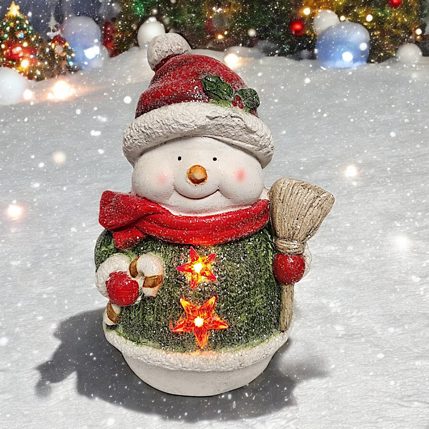 Lighted Christmas Snowman Figurine - Festive Winter Decor | Divas World