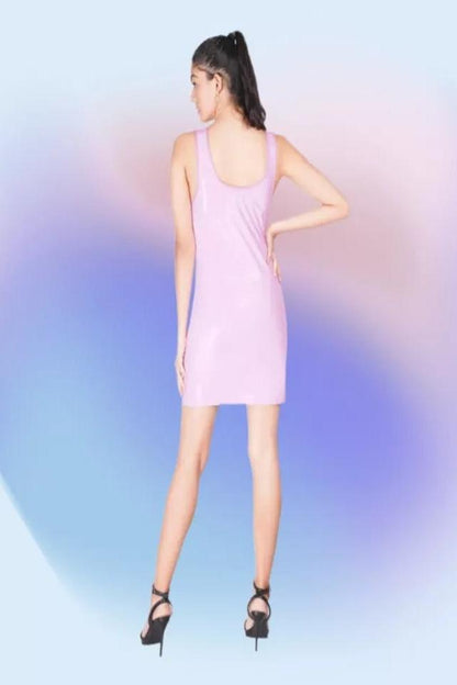Pink PVC Dress With Rings
