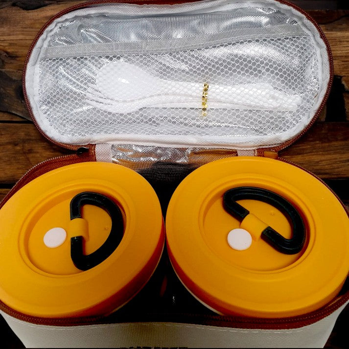 Gourmet Insulated Lunch Box – Leakproof, Stainless Steel Thermal Food Storage with Cutlery Set & Carry Bag