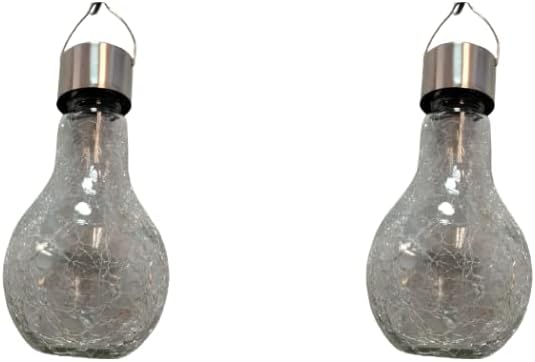 Solar Crackle Glass Bulb Light  Outdoor Hanging LED Garden Lamp Decorate Light For Home