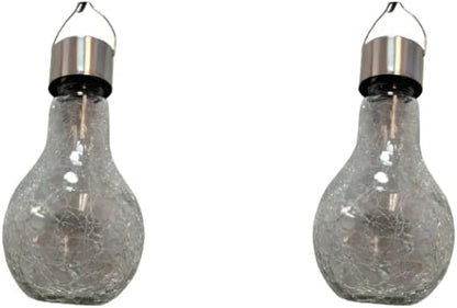 Solar Crackle Glass Bulb Light  Outdoor Hanging LED Garden Lamp Decorate Light For Home