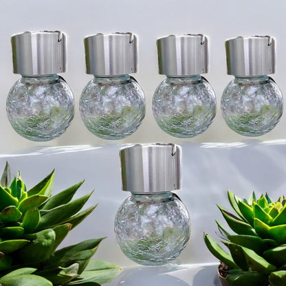 Solar Crackle Glass Hanging Light Outdoor Waterproof LED Lantern for Garden & Patio