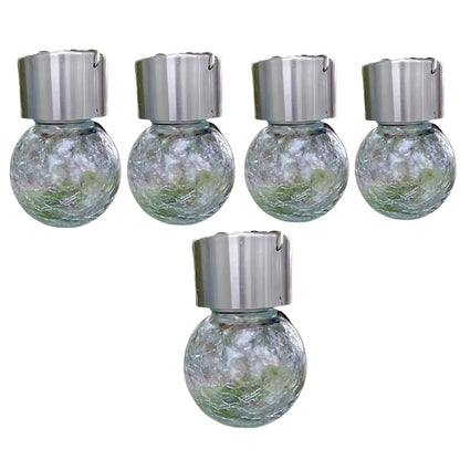 Solar Crackle Glass Hanging Light Outdoor Waterproof LED Lantern for Garden & Patio