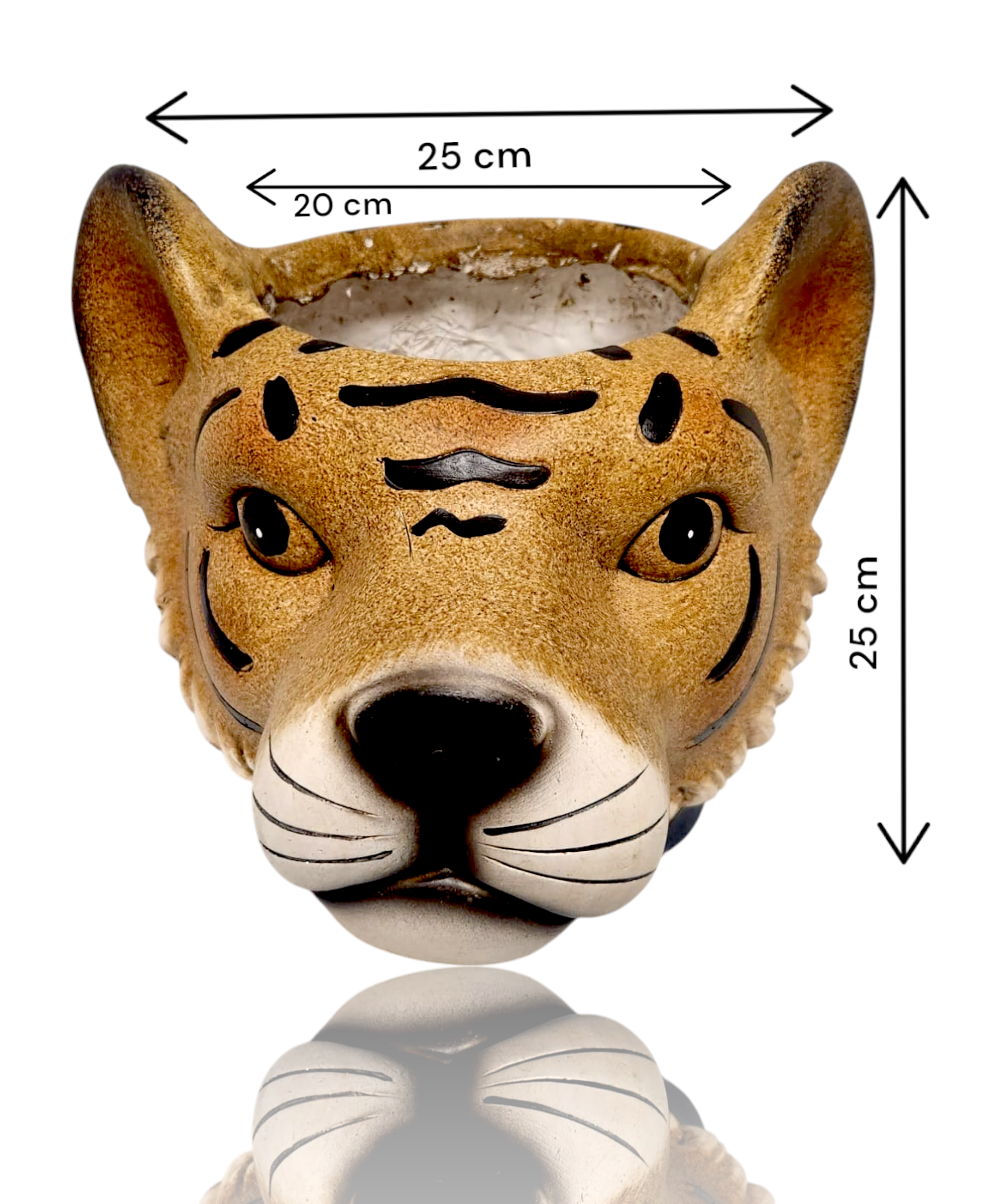 25cm Tiger Head Planter - Unique Decorative Pot