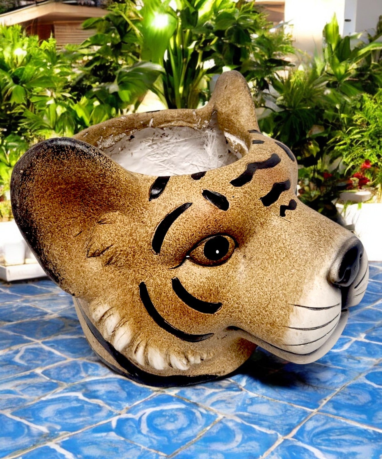 25cm Tiger Head Planter - Unique Decorative Pot