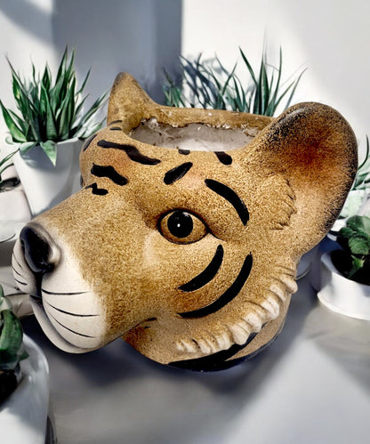 25cm Tiger Head Planter - Unique Decorative Pot