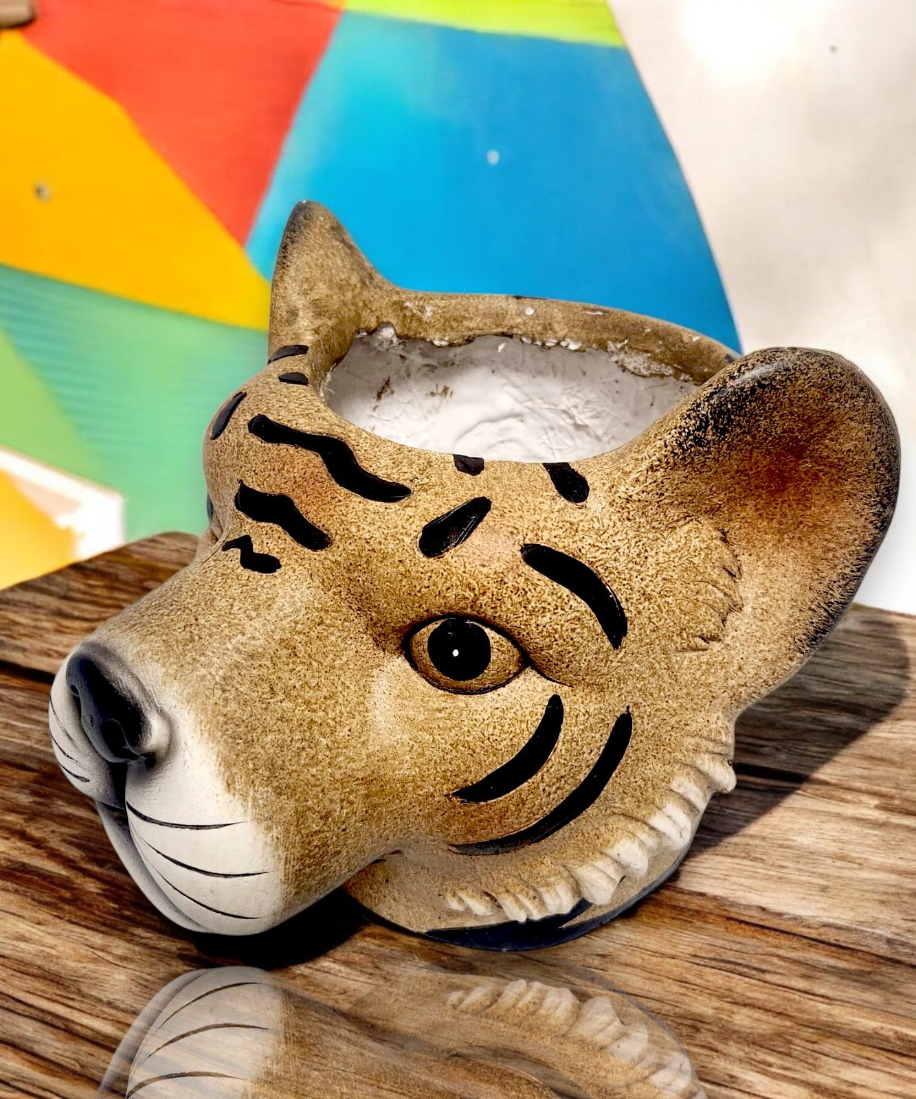 25cm Tiger Head Planter - Unique Decorative Pot