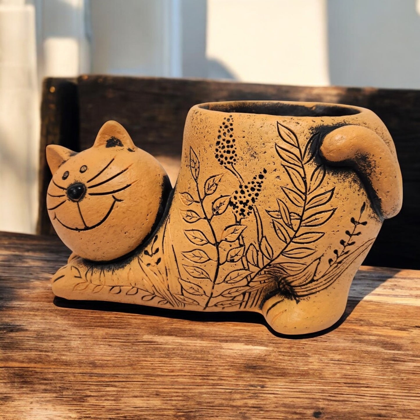 Cat Shaped Plant Pot – 20cm Ceramic Animal Planter for Indoor & Outdoor