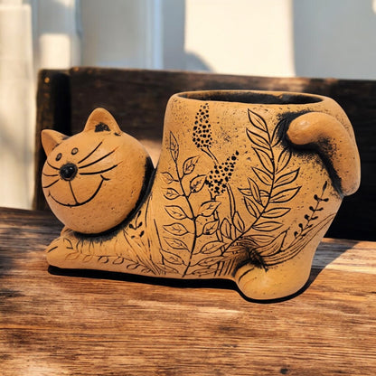 Cat Shaped Plant Pot – 20cm Ceramic Animal Planter for Indoor & Outdoor