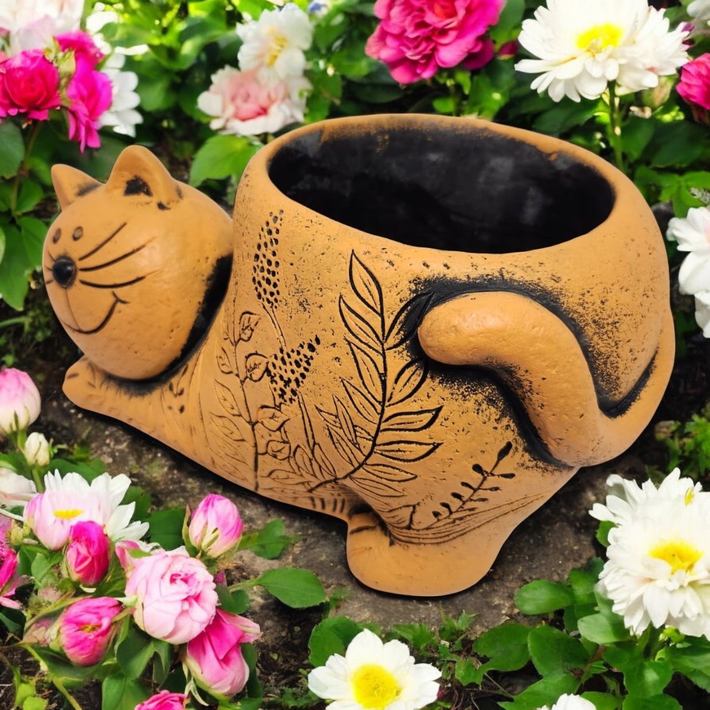 Cat Shaped Plant Pot – 20cm Ceramic Animal Planter for Indoor & Outdoor