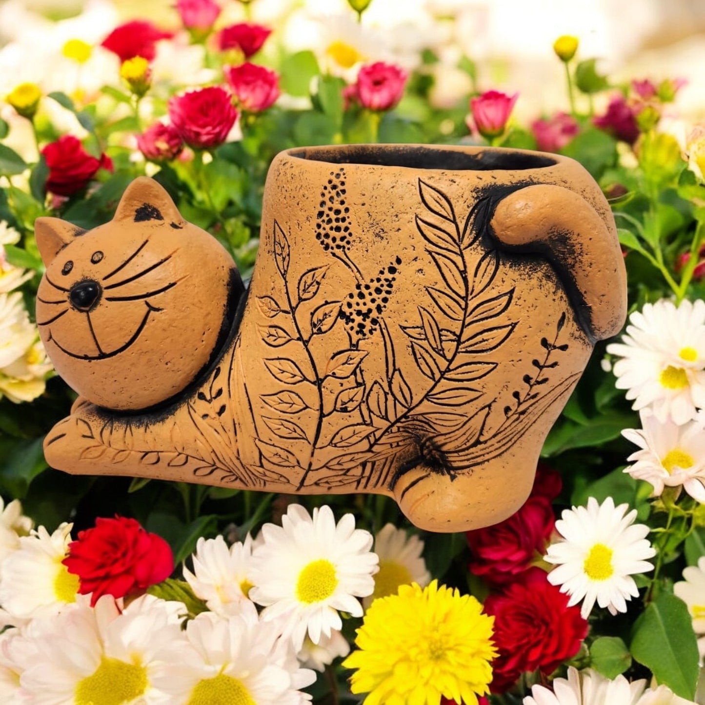 Cat Shaped Plant Pot – 20cm Ceramic Animal Planter for Indoor & Outdoor