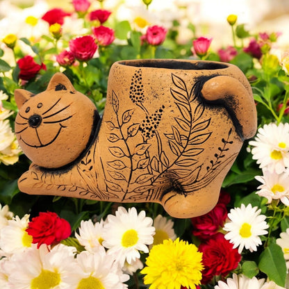 Cat Shaped Plant Pot – 20cm Ceramic Animal Planter for Indoor & Outdoor