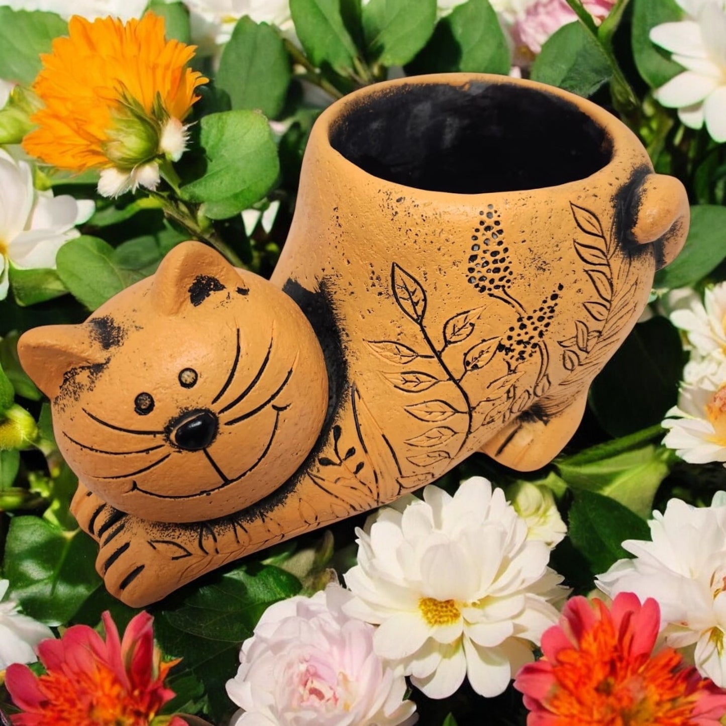 Cat Shaped Plant Pot – 20cm Ceramic Animal Planter for Indoor & Outdoor