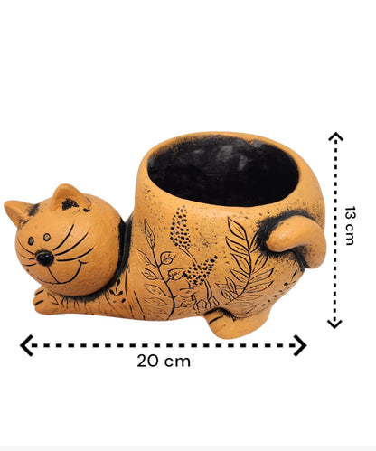 Cat Shaped Plant Pot – 20cm Ceramic Animal Planter for Indoor & Outdoor