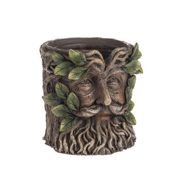 Enchanted Green Man Resin Plant Pot – Indoor & Outdoor Garden Decor
