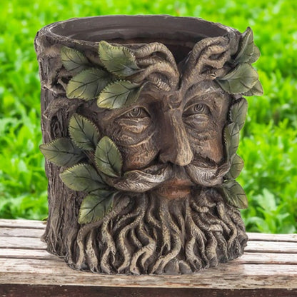 Enchanted Green Man Resin Plant Pot – Indoor & Outdoor Garden Decor