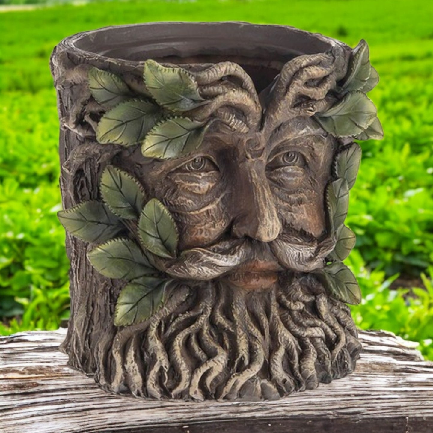 Enchanted Green Man Resin Plant Pot – Indoor & Outdoor Garden Decor