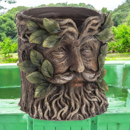 Enchanted Green Man Resin Plant Pot – Indoor & Outdoor Garden Decor