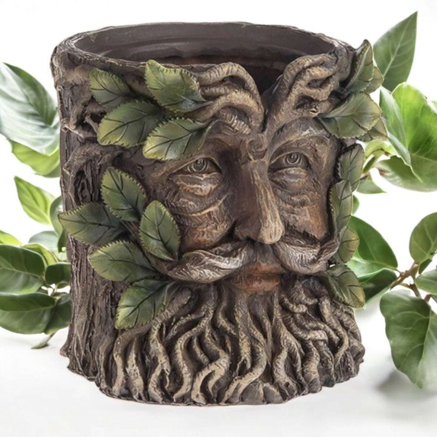 Enchanted Green Man Resin Plant Pot – Indoor & Outdoor Garden Decor
