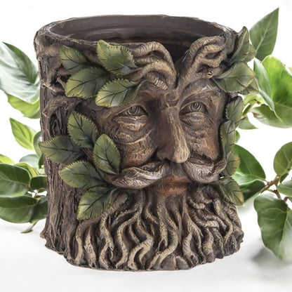 Enchanted Green Man Resin Plant Pot – Indoor & Outdoor Garden Decor