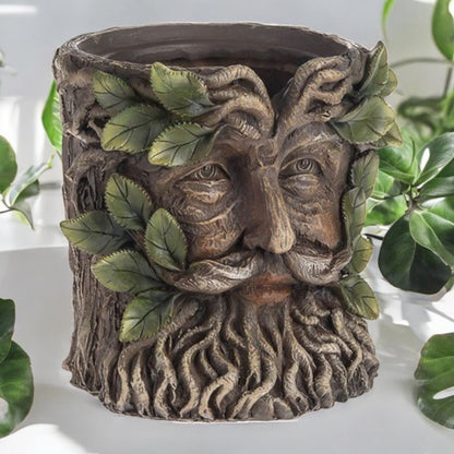 Enchanted Green Man Resin Plant Pot – Indoor & Outdoor Garden Decor