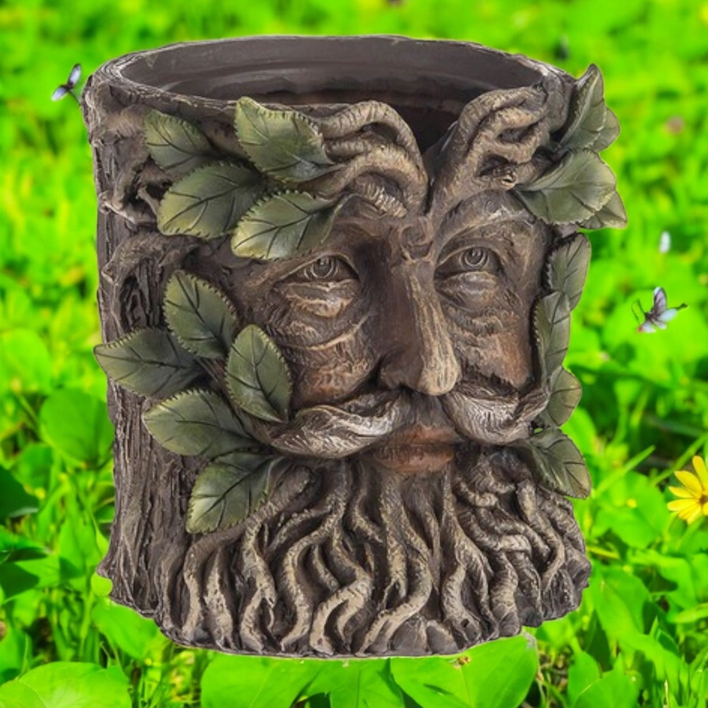 Enchanted Green Man Resin Plant Pot – Indoor & Outdoor Garden Decor