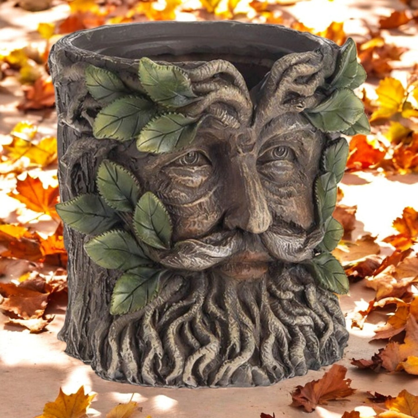 Enchanted Green Man Resin Plant Pot – Indoor & Outdoor Garden Decor