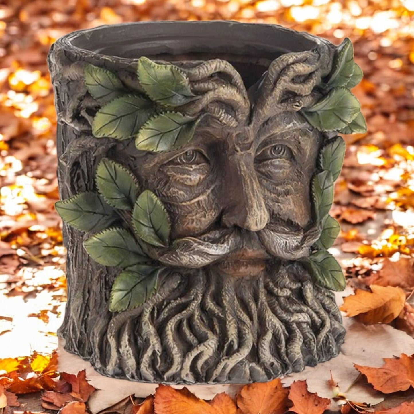 Enchanted Green Man Resin Plant Pot – Indoor & Outdoor Garden Decor