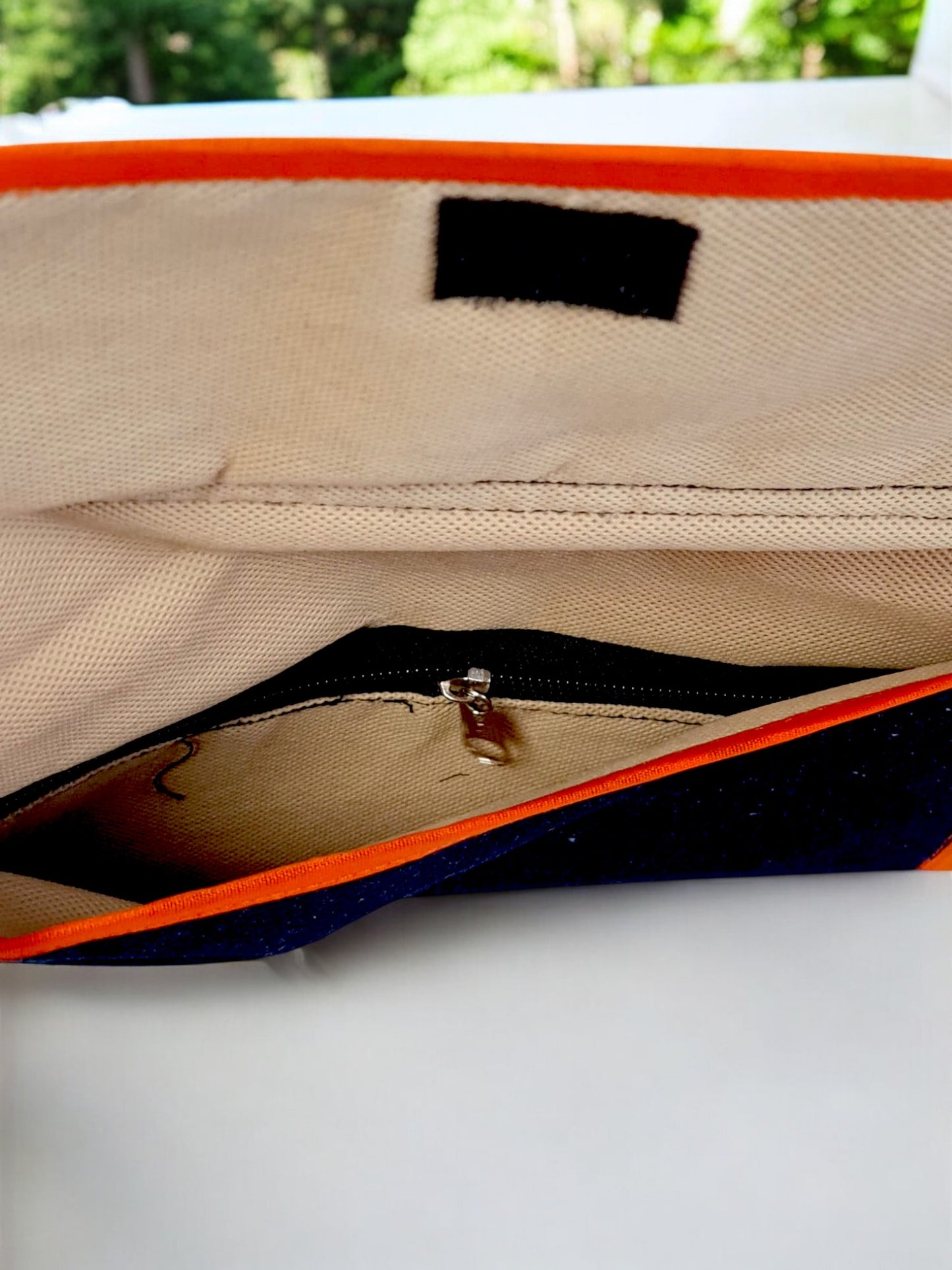 Handmade Embroidered Wallet | Ethnic Cotton Clutch Purse with Zip & Velcro Closure