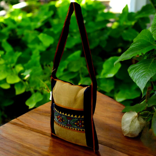 Handmade Ethnic Crossbody Bag – Boho Shoulder Bag with Embroidered Detail