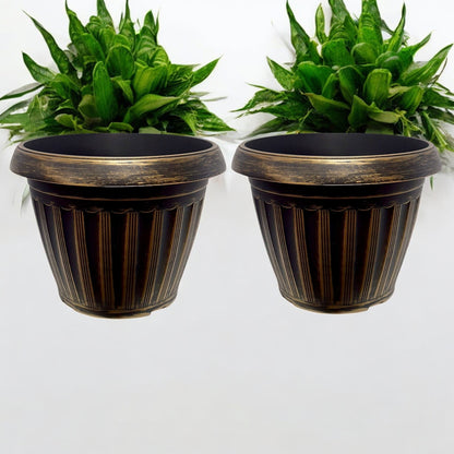 Vintage Bronze Striped Garden Planter – 37CM X 29CM (Single/Pack of 2)