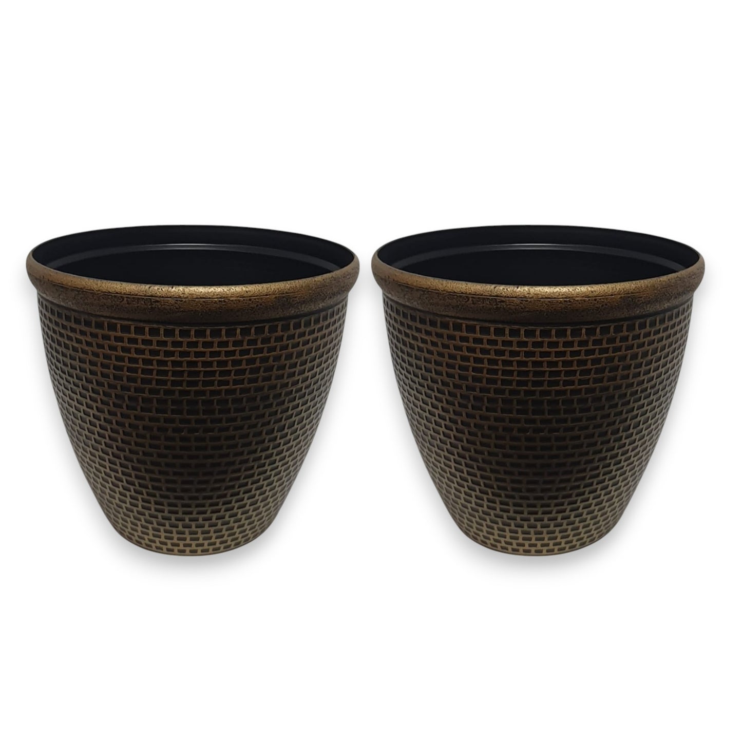 Luxury Bronze Weave-Textured Planter Pot – 35CM X 39CM (Single/Pack of 2)