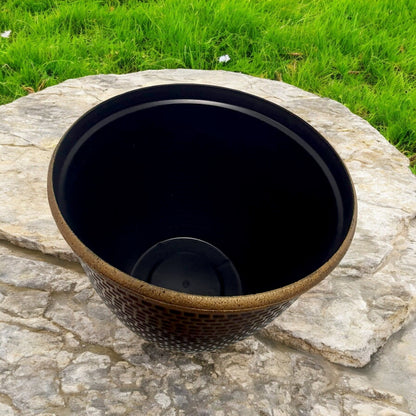 Luxury Bronze Weave-Textured Planter Pot – 35CM X 39CM (Single/Pack of 2)