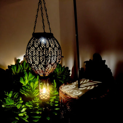 Moroccan Hanging Lantern Hot Air Balloon Design (60cm Hook, 45cm)