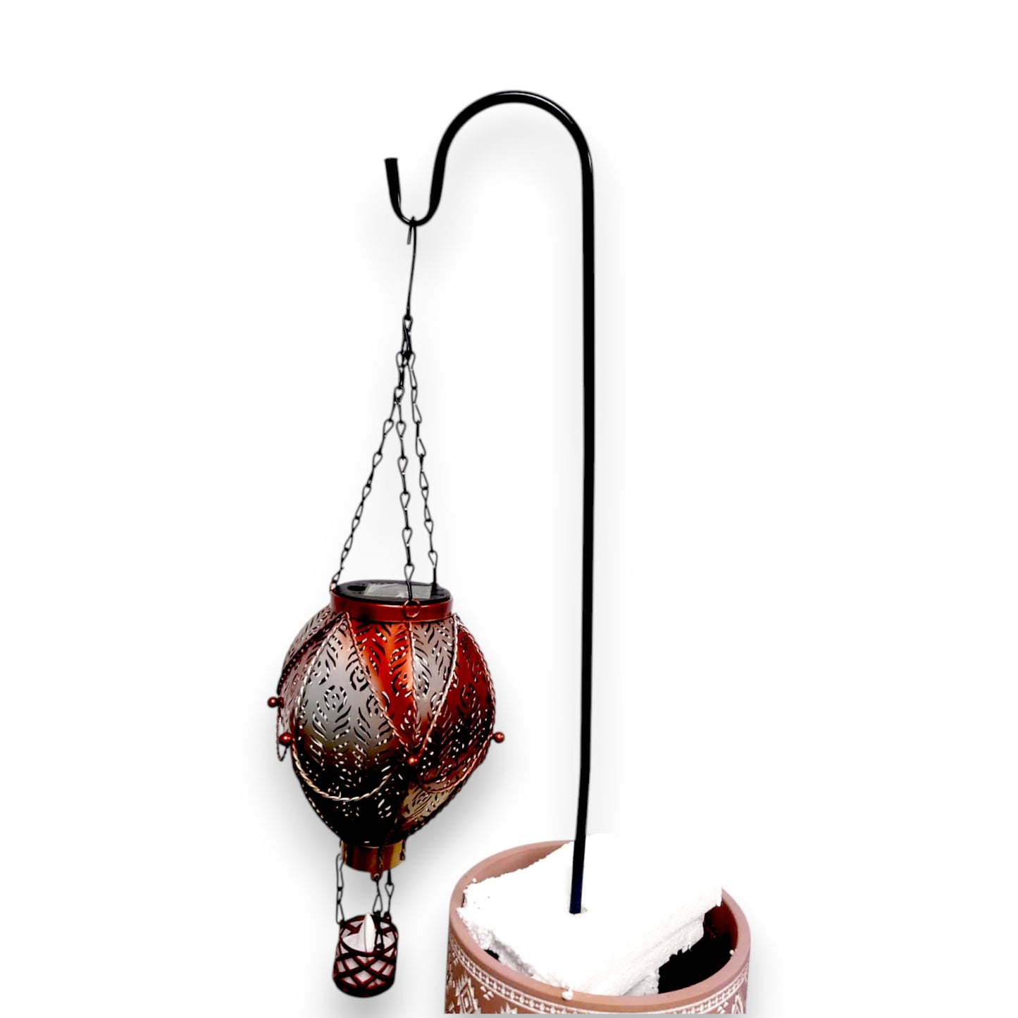 Moroccan Hanging Lantern Hot Air Balloon Design (60cm Hook, 45cm)