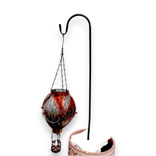 Moroccan Hanging Lantern Hot Air Balloon Design (60cm Hook, 45cm)