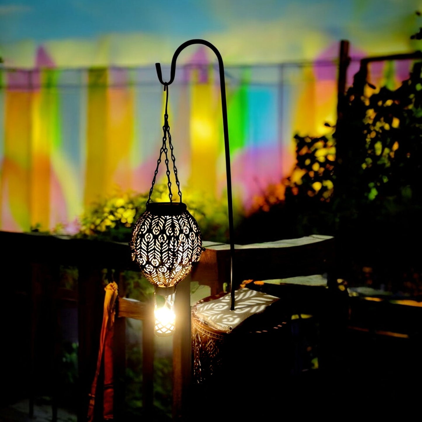 Moroccan Hanging Lantern Hot Air Balloon Design (60cm Hook, 45cm)