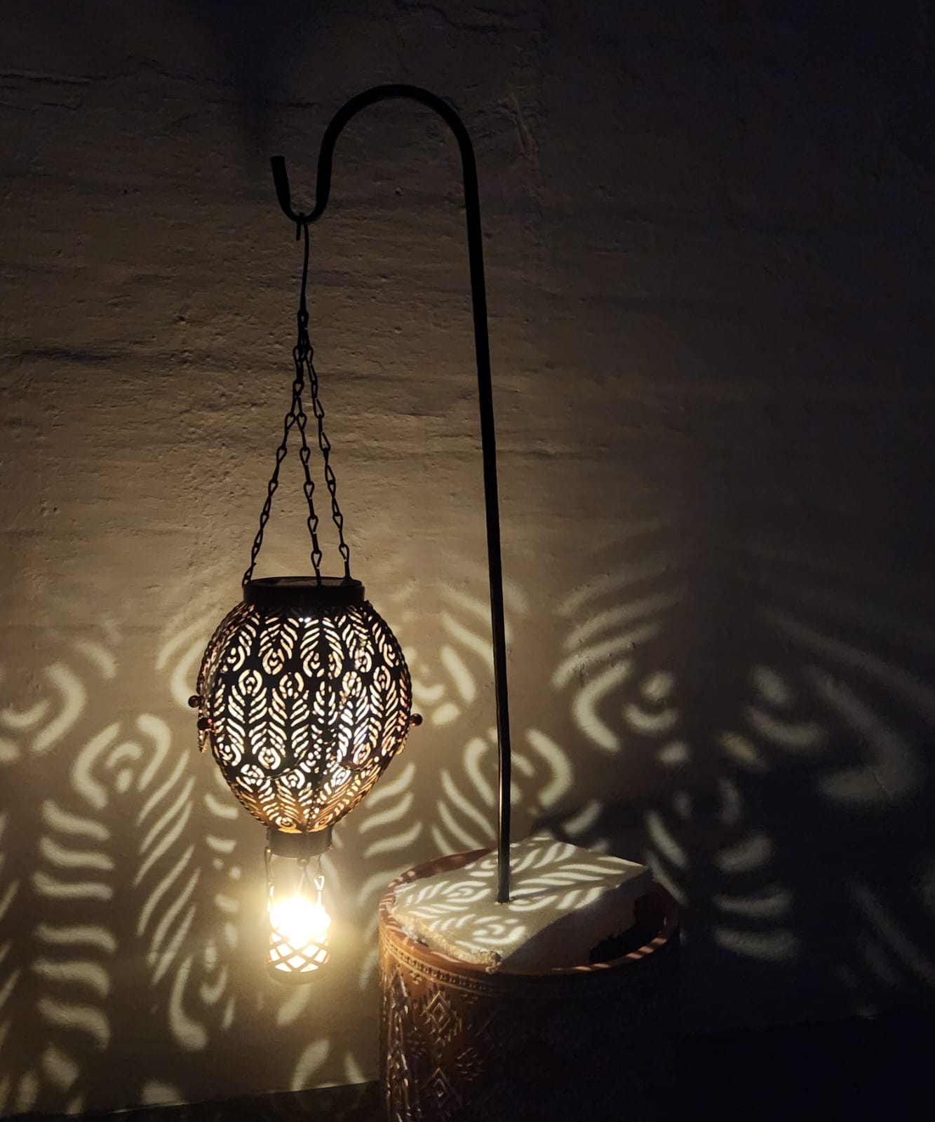 Moroccan Hanging Lantern Hot Air Balloon Design (60cm Hook, 45cm)