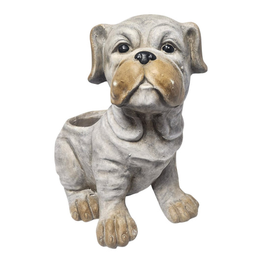 Bulldog Ceramic Dog Planter Handcrafted Indoor/Outdoor Pot, 31cm