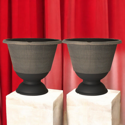 Jake Urn Planter 34cm - Grey & Brown Powdered | Single, Pack of 2 or 6