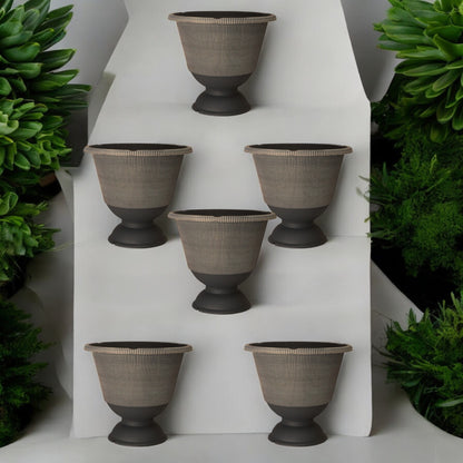 Jake Urn Planter 34cm - Grey & Brown Powdered | Single, Pack of 2 or 6