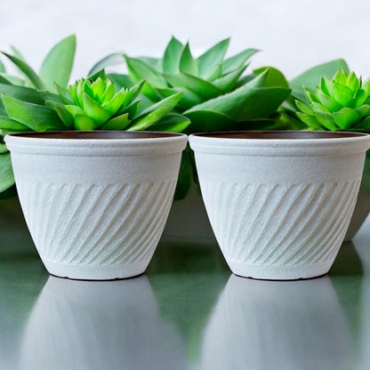 Classic White Round Flower Pot – Vintage Garden Planter, 28L
