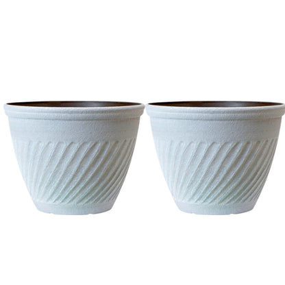 Classic White Round Flower Pot – Vintage Garden Planter, 28L