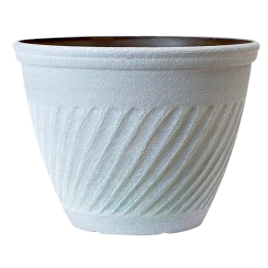Classic White Round Flower Pot – Vintage Garden Planter, 28L