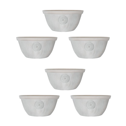 Premium 14" Somerville Bowl Planter  Pebble White Decorative Garden Pot (14L)