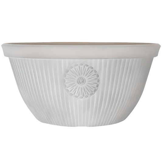 Premium 14" Somerville Bowl Planter  Pebble White Decorative Garden Pot (14L)