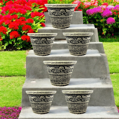 Stone Look Planter 30cm – Durable Decorative Plant Pot (Single / 2 / 6 Pack)