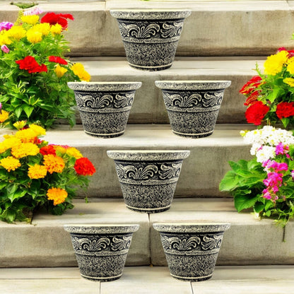 Stone Look Planter 30cm – Durable Decorative Plant Pot (Single / 2 / 6 Pack)