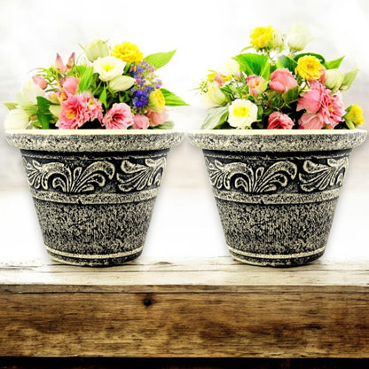 Stone Look Planter 30cm – Durable Decorative Plant Pot (Single / 2 / 6 Pack)