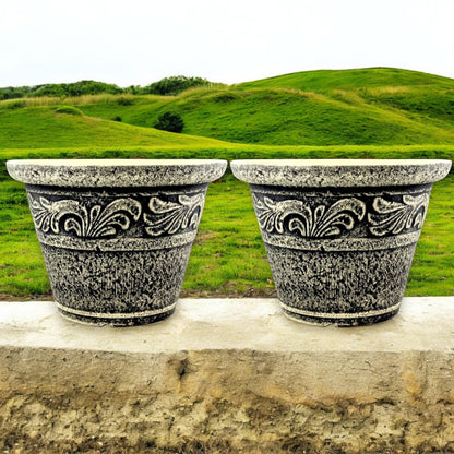 Stone Look Planter 30cm – Durable Decorative Plant Pot (Single / 2 / 6 Pack)